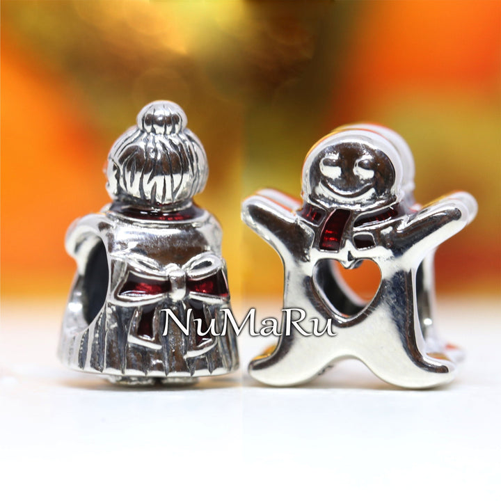 Mrs Santa Claus And Gingerbread Man Christmas Gift Set Charm - vatlieuinphun ,jewelry, beads for charm, beads for charm bracelets, charms for bracelet, beaded jewelry, charm jewelry, charm beads