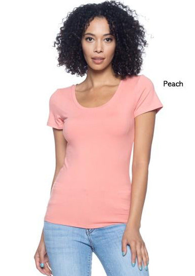 Women’s Knit T-Shirts | Queen Crew Neck Knit T-Shirt Top (Peach) By: vatlieuinphun