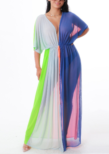 Women’s Maxi Dresses | Hiroko Color Block Cover Up Maxi Dress By: vatlieuinphun