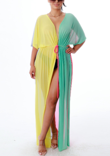 Women’s Maxi Dresses | Hiroko Color Block Cover Up Maxi Dress By: vatlieuinphun