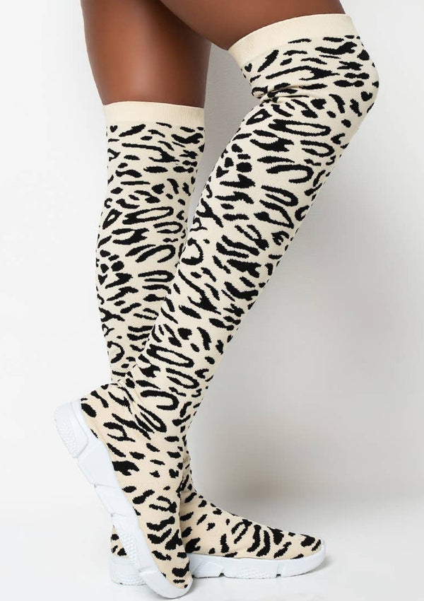 DAX-LEOPARD knee-high sock sneaker - vatlieuinphun