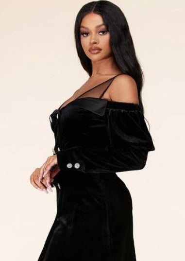 Sexy Short Dresses | Cotrena Long Sleeves With Sexy Cold-Shoulder Cutouts Mini Dress (Black) By: vatlieuinphun