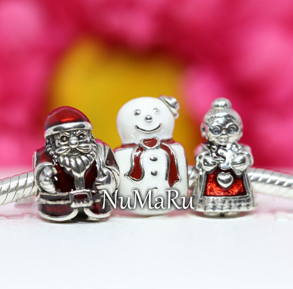 St. Nick, Happy Snowman And Mrs. Santa Claus Christmas Gift Set Charm - vatlieuinphun