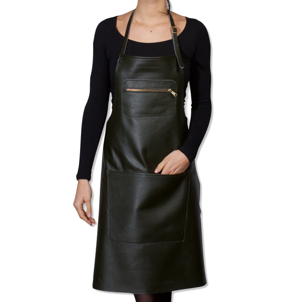 Dutchdeluxes Full Length Zipper Style "Amazing Apron" in Forest Green