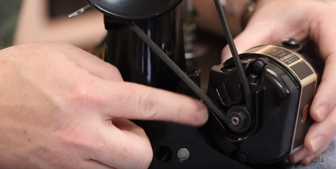 Remove the belt from motor on Singer Featherweight