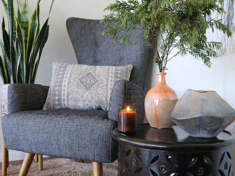 Cosy reading nook in bedroom