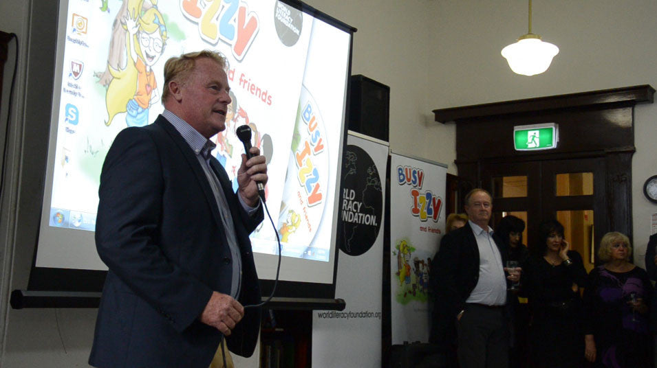 World Literacy Foundation CEO, Andy Kay at the launch of Busy Izzy and friends, 2015