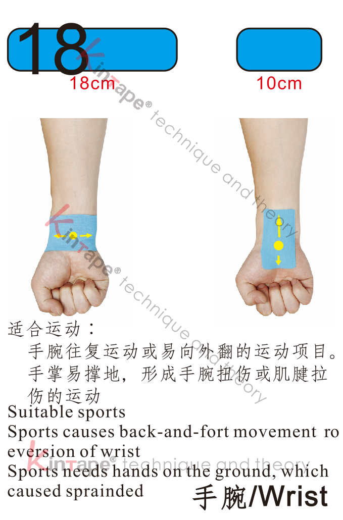 Kintape application of wrist for sports