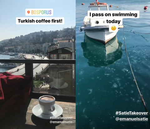 Emanuel Satie Drinking Turkish Coffee and Turkish Water with Jellyfish