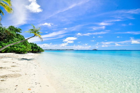 Beach in maldives with crystal clear water