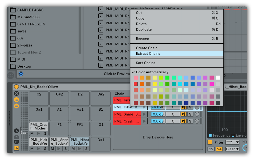 extract chains ableton live 10 