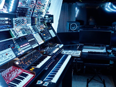 Attila Hanak's studio in Toronto with modular synths