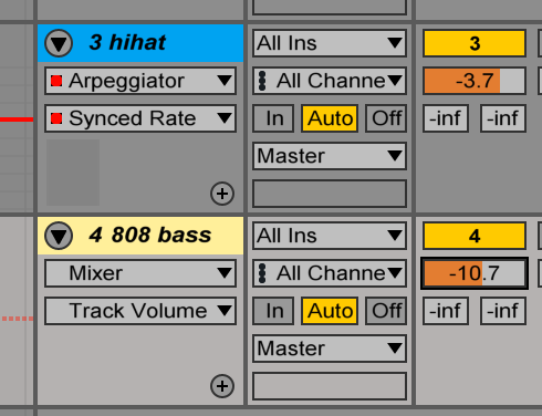 Ableton mixer view