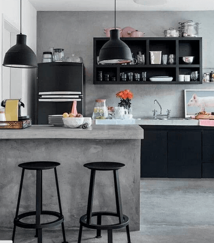 Tischplatte und Boden im Betonlook - Küchen Ideen - Rackbuddy