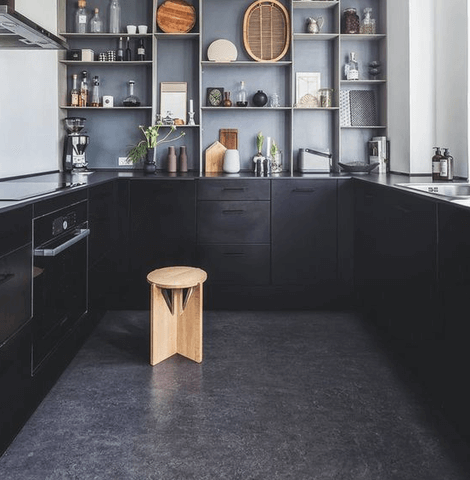 Schwarze Regalwand - Küchen Inspiration - Rackbuddy