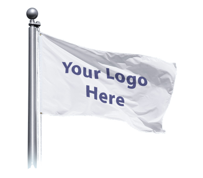White flag that says Your Logo here