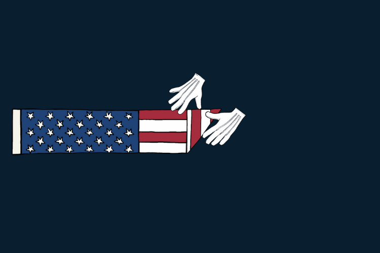 Folding American flag