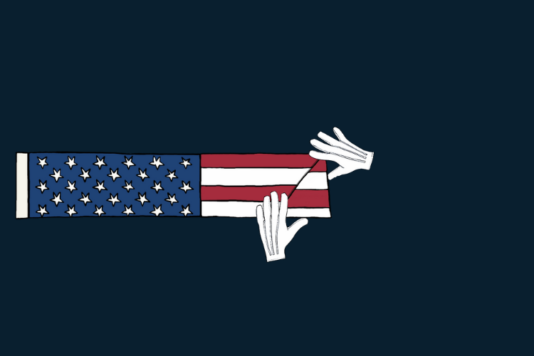 4th triangle fold of American flag