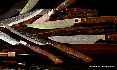 Handforged Steak Knives with hammered finish 