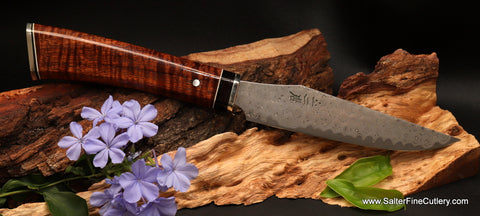 Artisan collectible handforged stainless steak knife with decorative handle by Salter Fine Cutlery