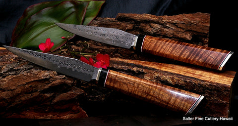 Collectible luxury dining steak knives handcrafted in Hawaii from Salter Fine Cutlery