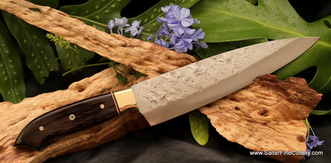 Handmade highest quality stainless steel Japanese chef knife by Salter Fine Cutlery