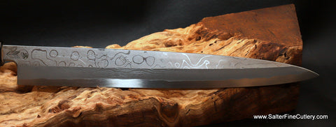 240mm handforged single bevel damascus sashimi knife