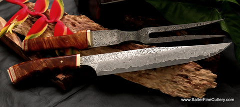 Carving Set hand-forged exclusively for Salter Fine Cutlery with 240mm clip point carving knife