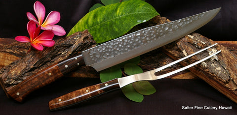 Carving Set with hammered finish available in 2 or 3-piece set