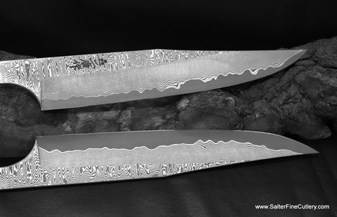 Clip-point style carving knives available in 240mm or 270mm blade lengths by Salter Fine Cutlery