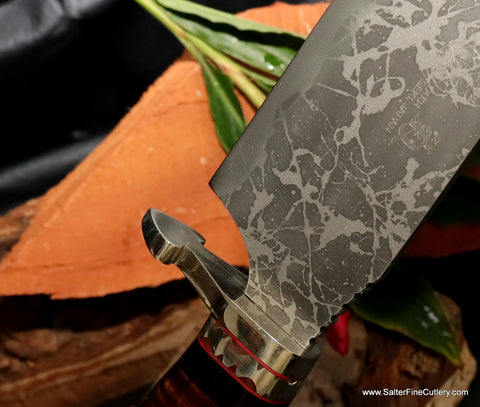 Custom heart shaped hand guard on our Salter Fine Cutlery collectible Combat Chef MkII 