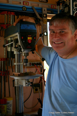 Gregg Salter at his shop in Hawaii