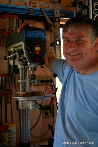 Gregg Salter makes every handle completely by hand to fit each blade