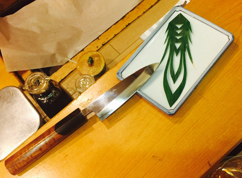 A few precise slices and this little paring knife created this beautiful design on a leaf