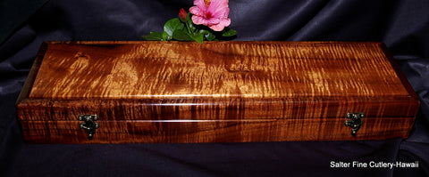 Handcrafted presentation box by Salter Fine Cutlery of Hawaii