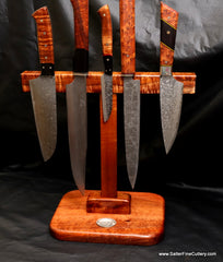 Magnetic T-stand to hold up to 9 chef knives handcrafted from Salter Fine Cutlery