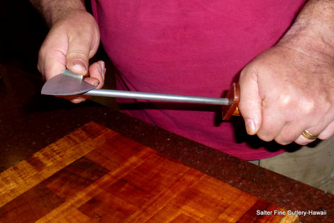 Holding your ceramic sharpening rod