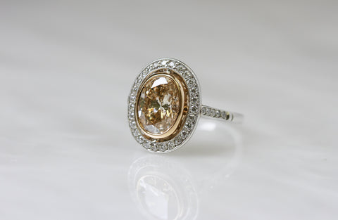Single Stone Vintage Oval Diamond Ring