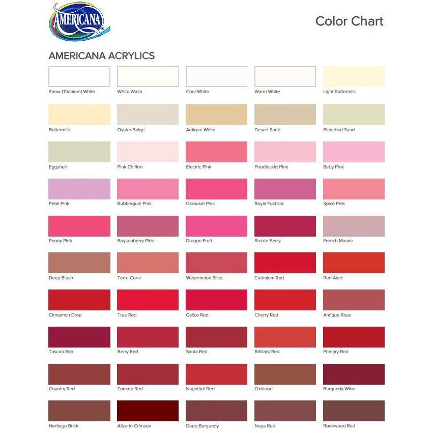 Americana Paint Color Chart