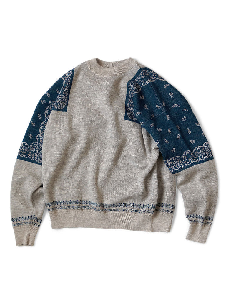 gemakkelijk Landelijk Poëzie Kapital 12G Wool Bandana Crew Sweater - Navy – Totem Brand Co.