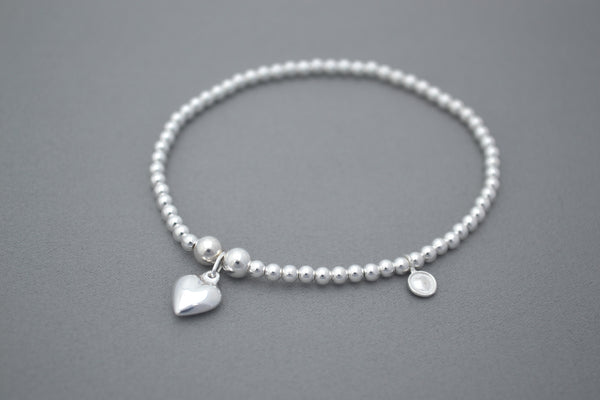 Sterling Silver bead bracelet with 