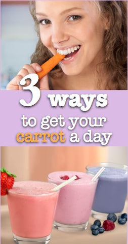 3 ways to get your carrot a day. Great ideas to sneak them in for my kids.