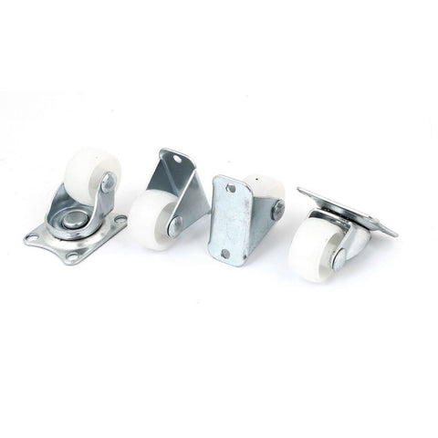 Uxcell a11060300ux0553 Plastic Wheel Fixed Swivel Caster Set 1-Inch White 4-P... - Chickadee Solutions