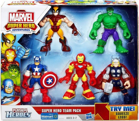 Playskool Heroes Marvel Super Hero Adventures Super Hero Team Pack [Wolverine... - Chickadee Solutions