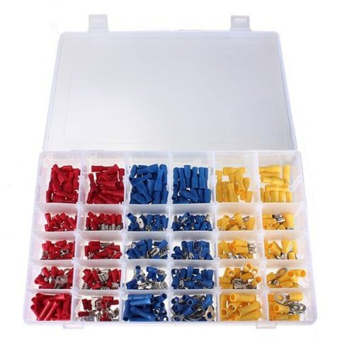 480 Pcs ASSORTED INSULATED ELECTRICAL WIRE TERMINALS CRIMP CONNECTORS SPADE SET - Chickadee Solutions - 1