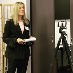 Luxury corporate women's shoe brand Louise M, Founder and Managing Director Louise Matson Presenting on Camera