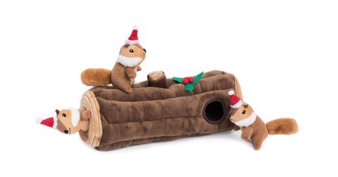 Zippy-Paws-Holiday-Burrow-Toy-Yule-Log-Pawfect-Stocking-Stuffers