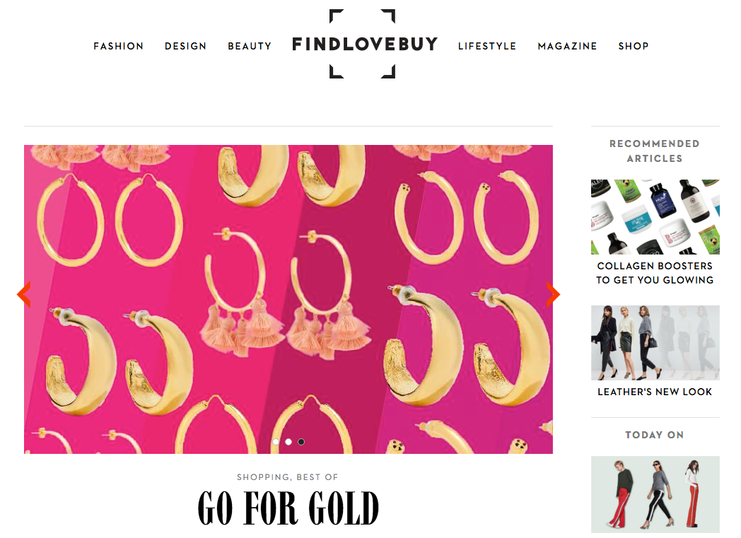 Callixto indie hoop Earrings in Find Love Buy Go For Gold