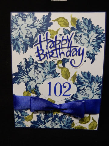 handmade card for 102 birthday