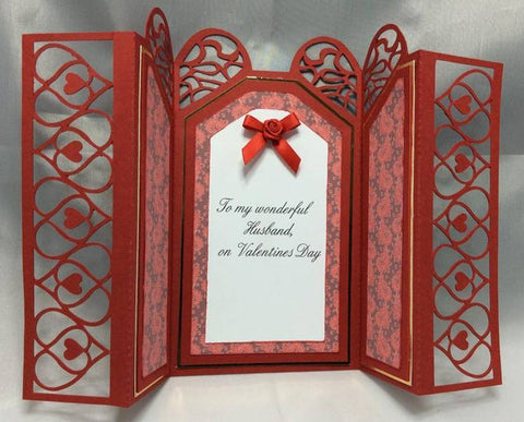 valentine card made using files for a craft cutting machine